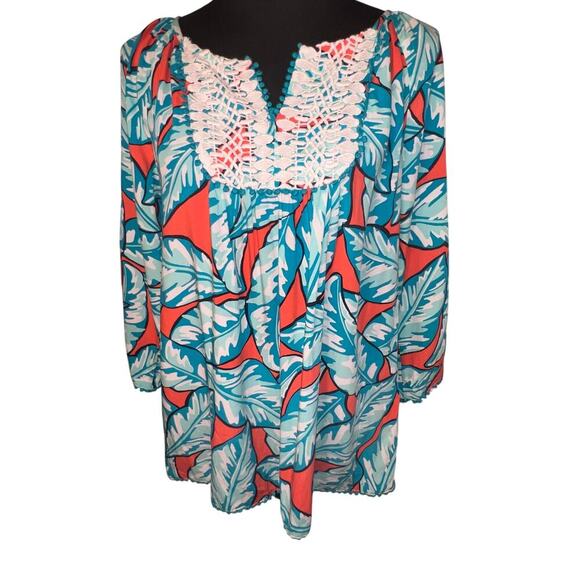 Crown and Ivy women’s M petite lace cut out bobble outline cottage core tunic ￼ - Picture 1 of 8